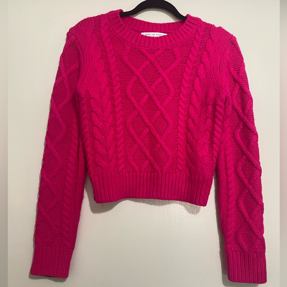 ENGLISH FACTORY Knitted Sweater In Pink Size Small